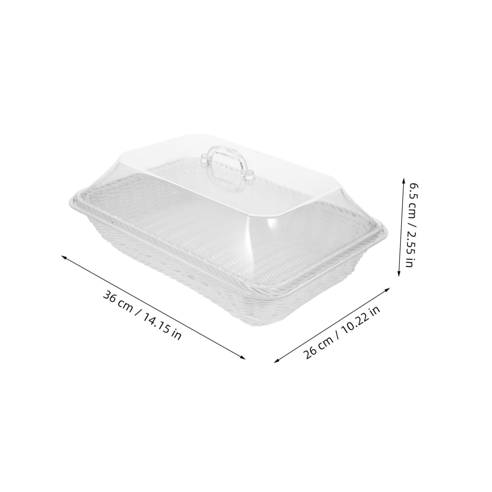 LABRIMP Cesta De Pan De Imitación De Ratán Cesta Tejida Para Cocina Bandeja Para Servir Frutas y Verduras Con Tapa Para Mesa De Centro