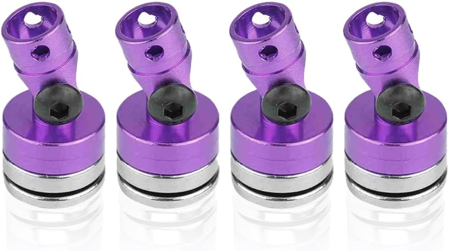 Joyzan RC Magnetic Body Post, Alloy Stealth Invisible Body Shell Mount Column Strong Clips Magnet Aluminum Accessories Parts SCX10 4WD 1:10 Scale Touring Car Drift Model Hobby Vehicle 4 Pack Purple
