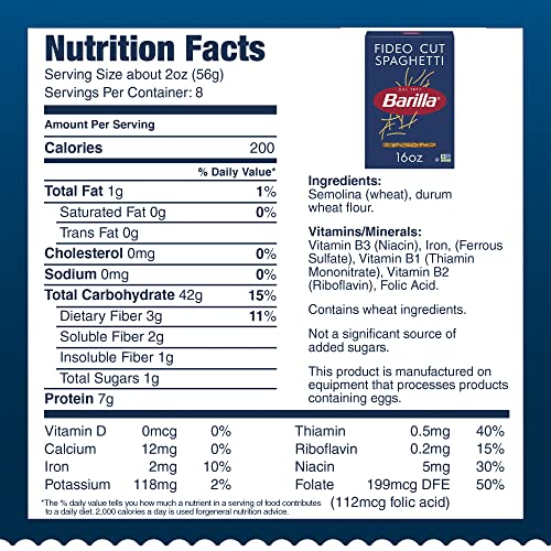 Image of Barilla Fideo Cut Spaghetti Pasta, 16 oz. Box - Non-GMO, Made with Durum Wheat Semolina - Kosher Certified