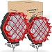 LED Light Bar OEDRO 5Inch 48W, Spot Light Pods Red Off Road Driving Lights Fog Bumper Roof Light for Boat, Jeep, SUV, Truck, Hunters, Motorcycle, 2 years Warranty (Red Cover)