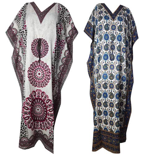 Robe de nuit imprimée Ukal Combo en polyester, lot de 2 nuisettes taille unique multicolore LONG_003