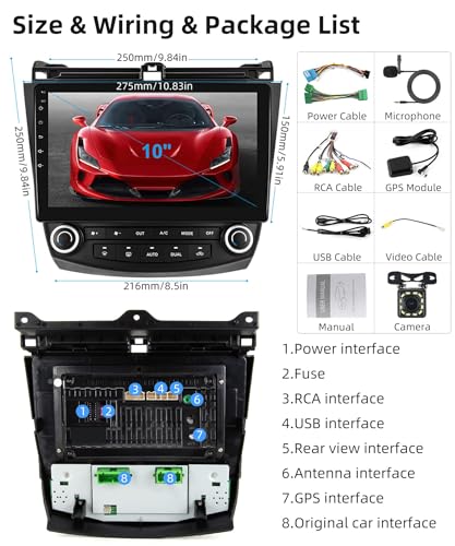 Image of Podofo 2G+64G Android 15 Car Radio Stereo for Honda Accord 2003-2007