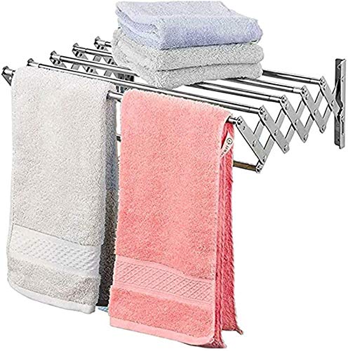 Support mural pour serviettes extensible anti-rouille avec fixation solide invisible