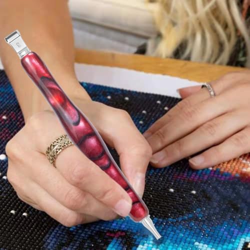Image of Praise V Do Diamond Painting Art Drill Bead Dot Pick Pen Kit with Screw Stainless Steel Rose Metal Tip Nib Placer Roller Tool Accessories Ergonomic Stylus for 8D Diamond Paint Nail Red Black