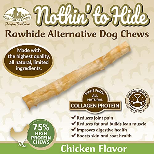 Nothing To Hide Natural Rawhide Alternative Twist Stix For Dogs - 3 Pack Bundle & Magnet (Chicken, Beef, Peanut Butter) Premium Easily Digestible Chews Great For Dental Health By Fieldcrest Farms #TOP1
