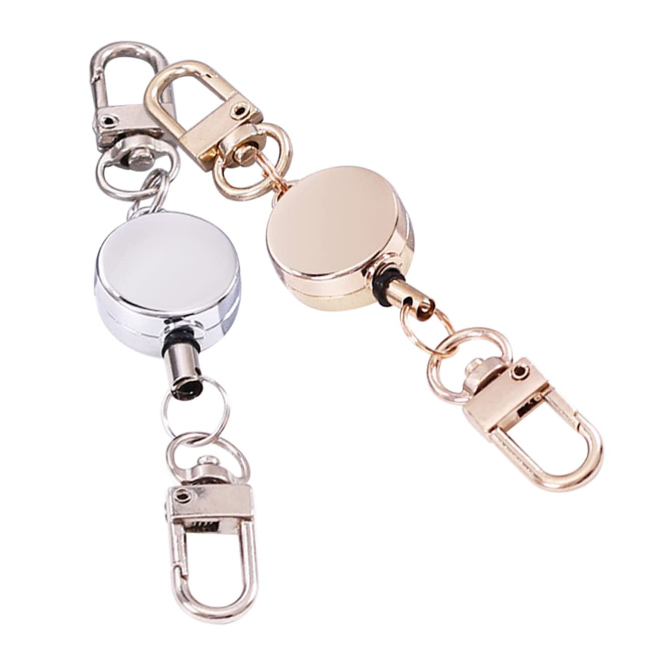 HOMSFOU 4 Set 4 Set di Portachiavi con Porta Badge Retrattili Facili da Tirare con Clip Retrattile Portachiavi Estensibile per Badge Flessibile 2 Pezzi * 4