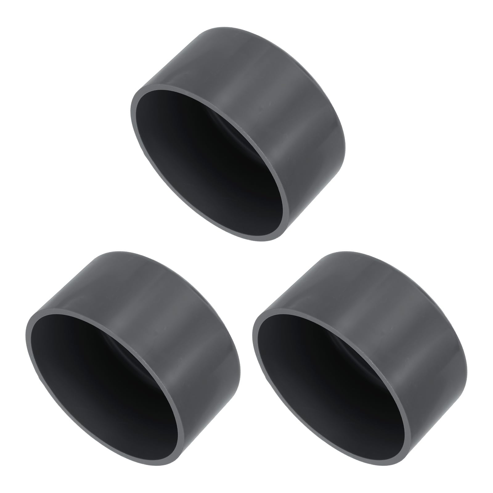 Capuchons ronds en vinyle PVC gris 60mm avec embout en caoutchouc souple haute tenue