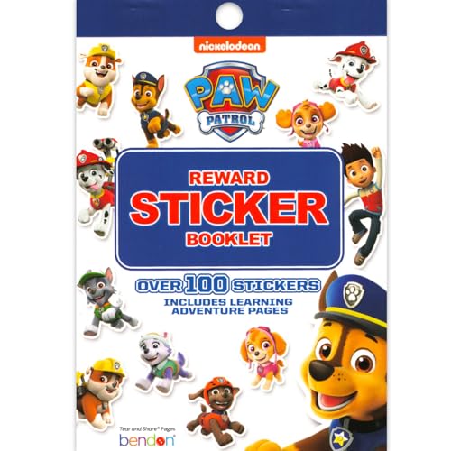 Paw Patrol Reward Sticker Pad | Cartoon Activity Book | Learning & Craft Activity Book | Paw Patrol Reward Certificate Stickers | Over 100 Stickers