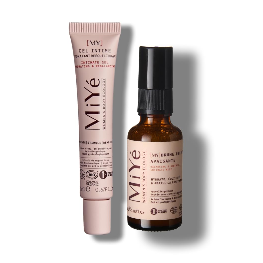 Pack gel intime + brume intime, anti-sècheresse intime & odeurs | Apaise, hydrate & préviens les inconforts intimes | Sans parfum, MiYé