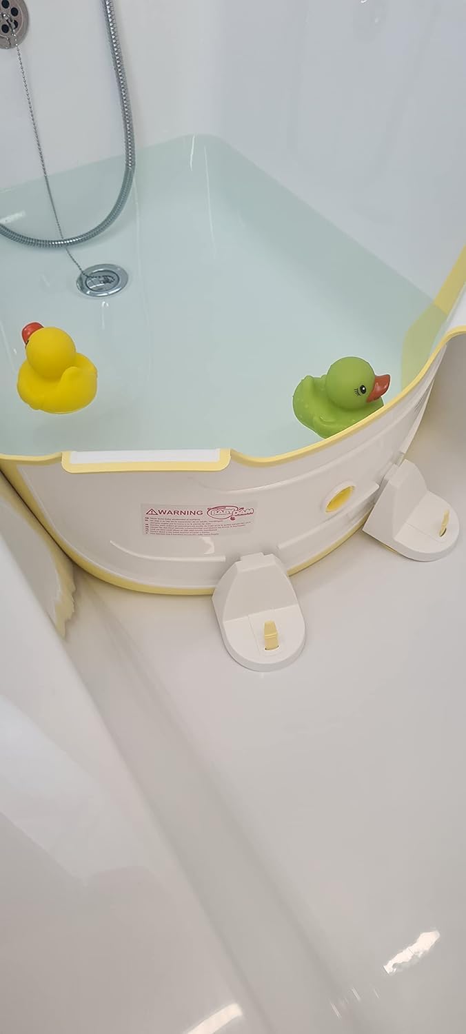 BabyDam Barrera de baño – No necesita baño para bebé! (Limón)