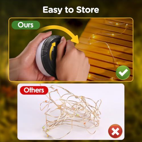 Image of OGERY Camping String Lights 4 in 1, 32.8FT Quick Storage 8 Modes Protable