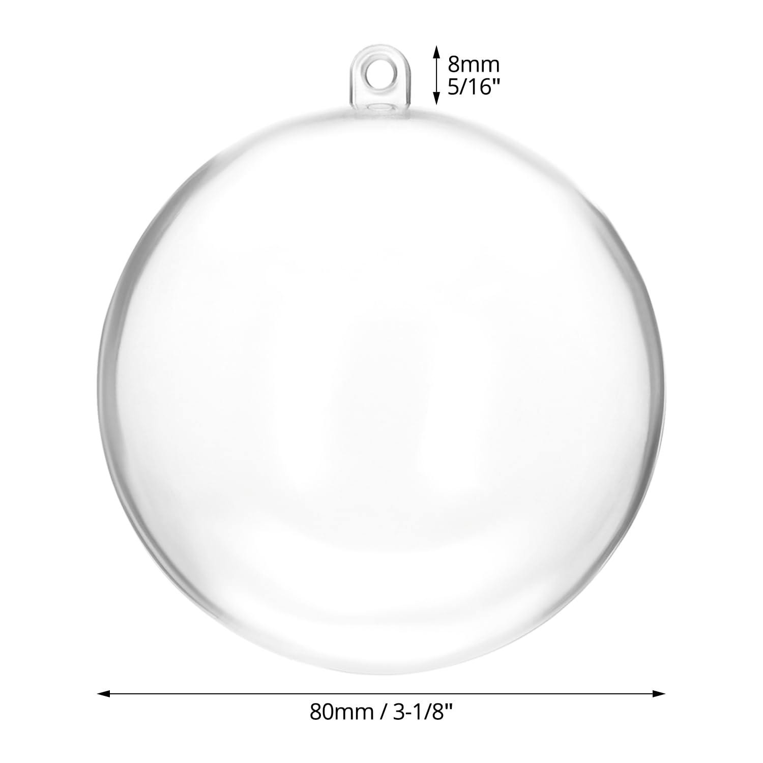 QWORK® 20 pièces Boules en Plastique Transparentes, Ø8 cm Boule de Noel, Boules en Plastique à remplir