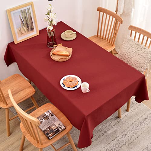 GREATOYAR Mantel Antimanchas Rectangular, Mantel Impermeable, Hule Mesa, Resistente, Lavable, Impermeable, Ideal para Interiores y Exteriores, para Decoración de Mesa, Rojo, Medida 140x180cm
