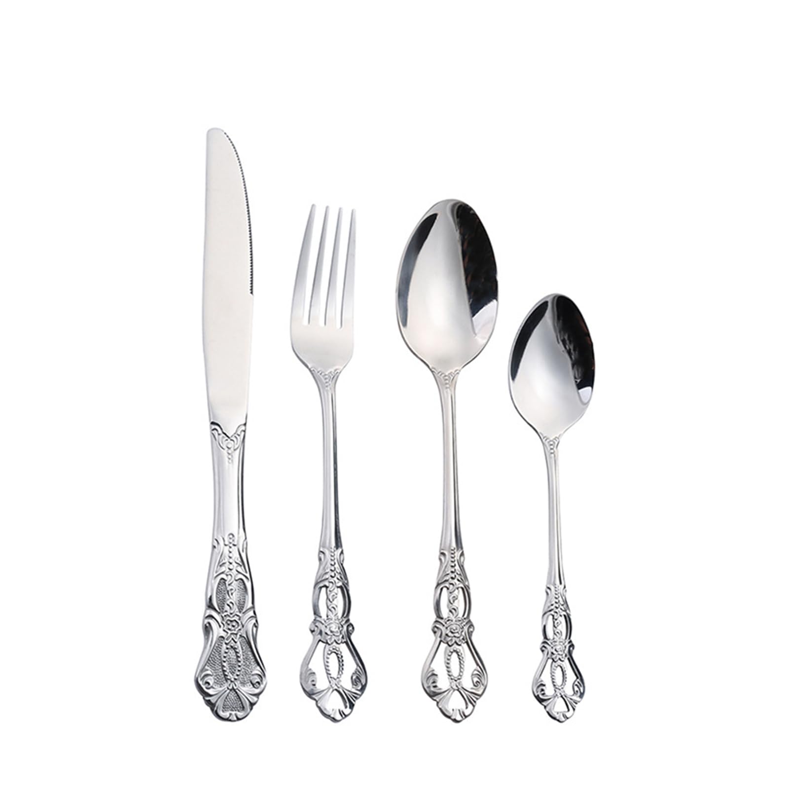 Silverware Set Flatware Set Cutlery Set for Home Party Hotel Use Classical Design Tableware Eating Utensils Include Forks