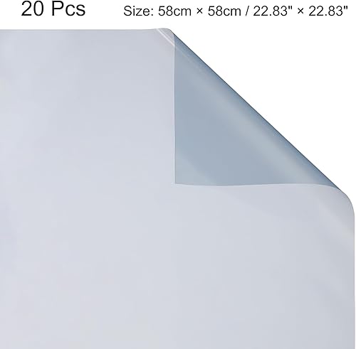 Miniatura 2 de MECCANIXITY 20 piezas de papel de regalo de flores transparentes azules de 23 x 23 pulgadas, hoja de papel transparente para envolver regalos para