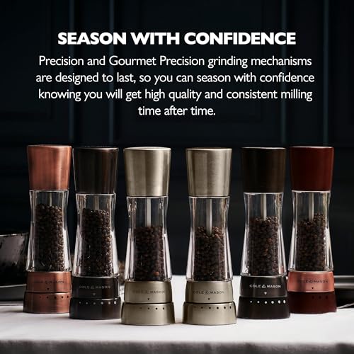 Image of COLE & MASON Derwent Pepper Grinder - Gunmetal Mill Includes Gourmet Precision Mechanism and Premium Peppercorns