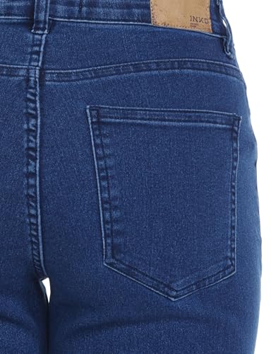 Image of INKD Women's Flared Bootcut Pullon Jeans - Mid-Rise | Stretchable | Enzyme Wash | Classic 5 Pocket Styling | Jeans for Women