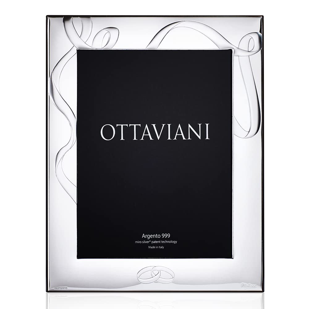 Ottaviani Wide Band Photo Frame The Bride and Groom Collection in Miro Silver 20 x 25 cm, 20x25 cm