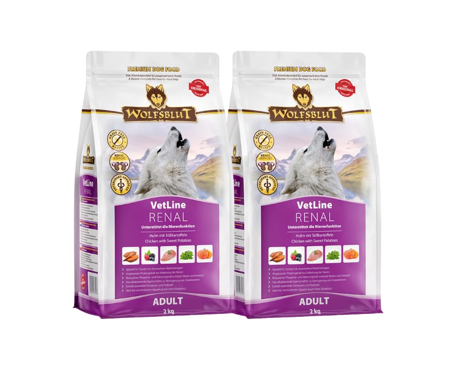 Wolfsblut Vetline | Hundefutter | Sparbundle | Sparpaket (2 x 2kg, Renal)