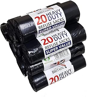 200 Medium Duty Black Refuse Sacks Rubbish Bags Bin Liners Large
