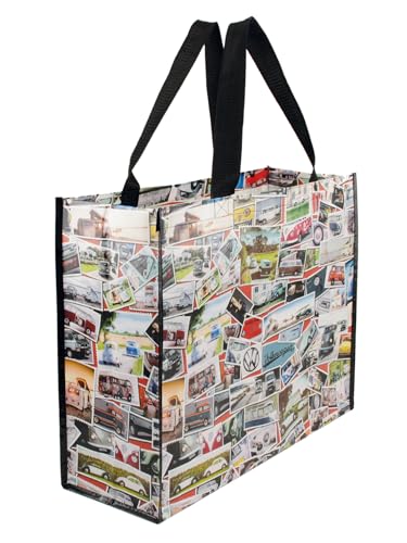 BRISA VW Collection - Volkswagen Bolsa de compras reutilizable T1 Camper Bus (Stamps/Colorido)
