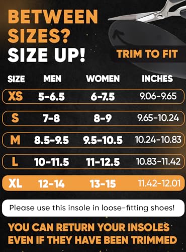 Image of CRUVHEAL High Arch Support Inserts Men Women - Plantar Fasciitis - Comfort for Foot Pain Relief - Anti-Fatigue - Orthotic Shoe Insoles (XL, Black)