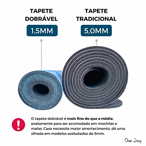 Tapete Yoga Mat Dobrável para Viagem Antiderrapante Leve Estampado | Aveludado + Borracha Natural 18