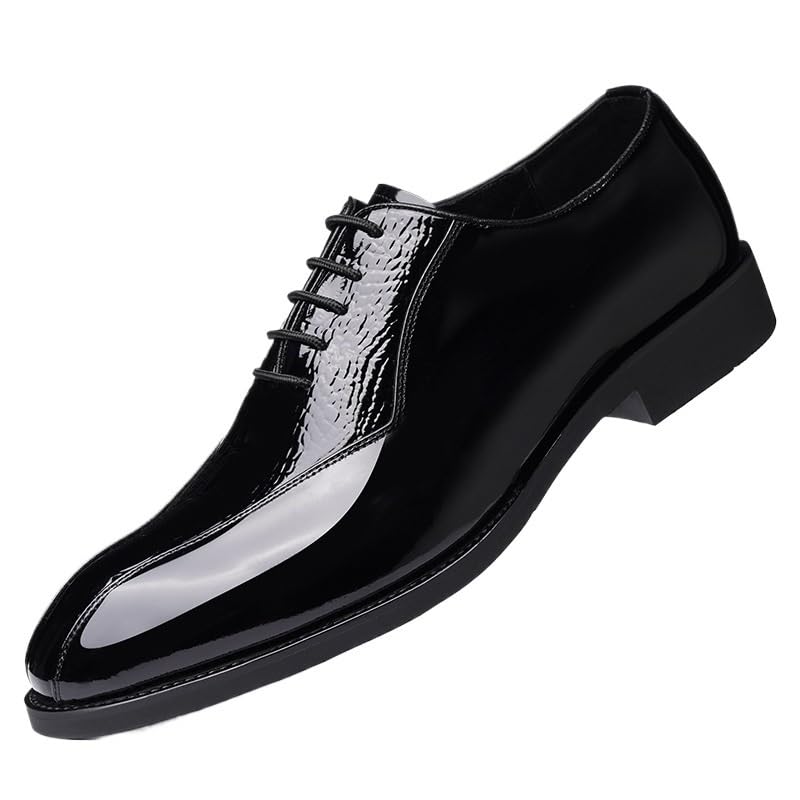 Men's Oxfords Shoes Leather Business Dress Shoes Comfortable Wedding Suit Shoes for Men(Black,7.5)