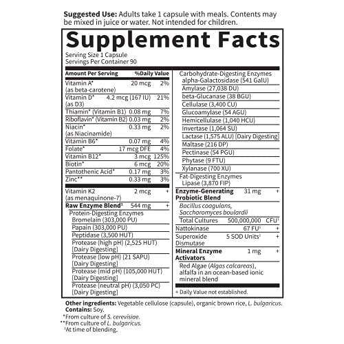 Garden of Life Raw Enzymes for Women, Digestive Enzymes, 90 Capsules - image 6