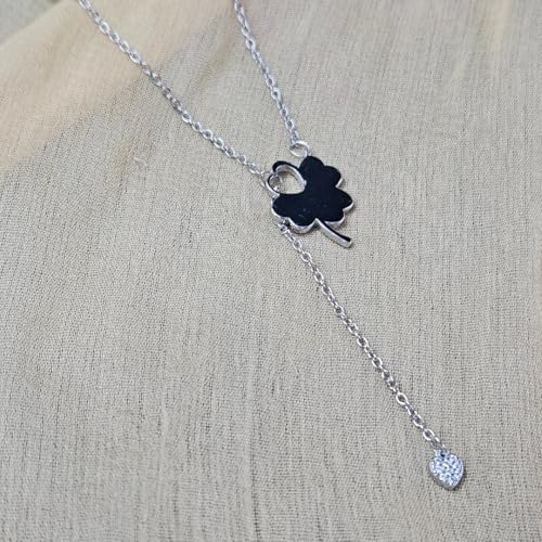 Image of Cloud & Heart Drop style Chain Pendant Necklace