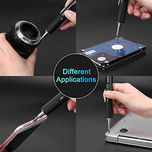 Electop Electric Rechargeable Screwdriver, Portable USB Power Supply Cordless Screw Driver, 21 Precision Bits /3 LED Lights/Magnetic Carry Case/Quick Change Chuck for Telephone, Watch, Camera etc.