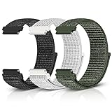 Relting Sport Loop Nylon Band 16mm 18mm 19mm 20mm 22mm Watch Band Quick Release,Soft Fabric Nylon Adjustable Rugged Velcro Replacement Wristband Strap for Men Women (Black+Army Green+Reflective White, 20mm)