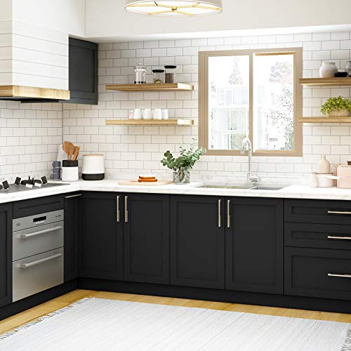 Image of Homease Solid Black Wallpaper 24 x 196 inch Thick Matte Black Contact Paper Decorative Peel and Stick Wallpaper for Shelf Liner Cabinet Table Door Waterproof Vinyl Self Adhesive PVC Film
