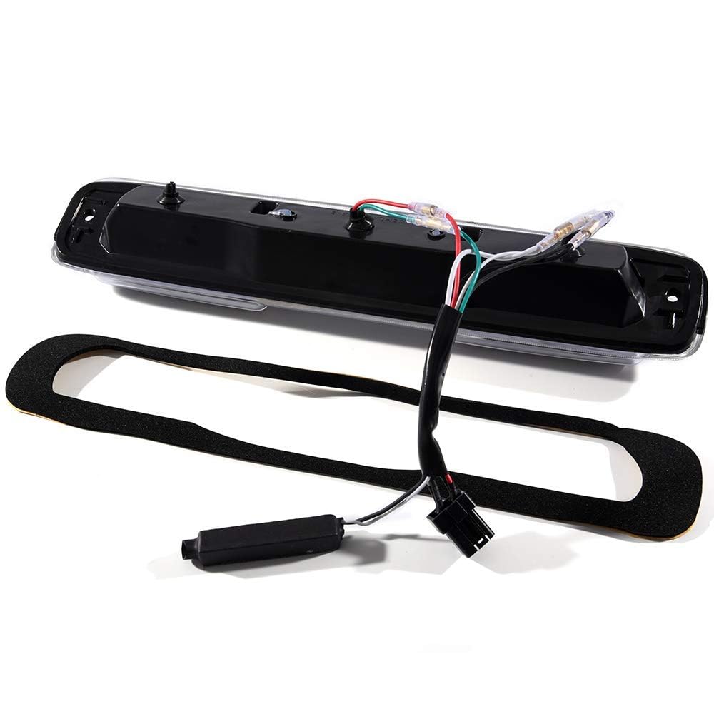 CNNELL 3D LED Brake Lights Assembly Compatible with Silverado/Sierra 1999 2000 2001 2002 2003 2004 2005 2006 2007 Third 3RD Tail Brake Light+Reverse Lamp(Clear lens Black Housing)