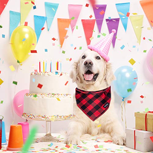 Gofshy Buffalo Plaid Dog Bandanas Fall Christmas Small 6Pcs Dog Gifts Red Blue Green Orange Black Brown Dog Scarf Adjustable Kerchief For Small X-Small Dogs Cats Puppy Bandana #TOP7