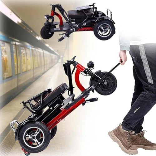 Mobility Scooter – Compact Travel Power Scooter – Portable, Lightweight, Foldable, with Charger And Basket Comfortable Seat Ideal For Elderly Disabled,001,20Ah