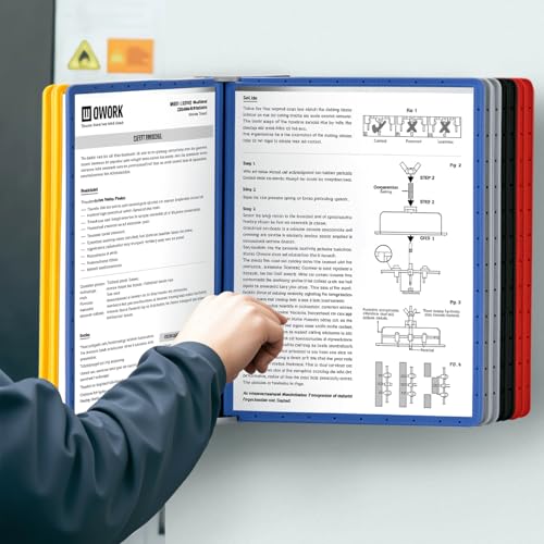 QWORK® Système de Porte Document Mural - 10X Panneaux d'Affichage A4 - pour Halls d'Exposition,...