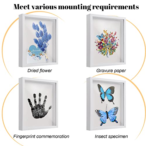 3D Bilderrahmen zum Befüllen A4, Schattenbox Vitrine Rahmen, 3D Tief Objektrahmen mit Transparente Acrylplatte Rahmen, Hölzern 3D Rahmen für Medaillen Blumen Foto Erinnerungsstücke (Schwarz 3CM)