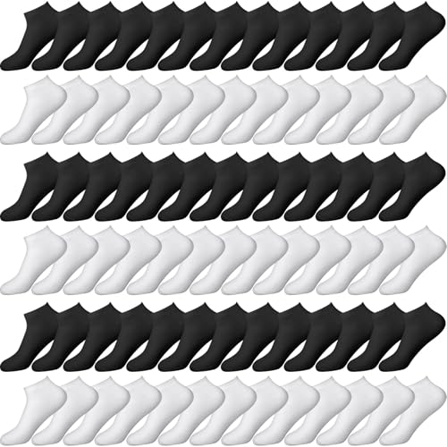 JaGely 100 Pairs Low Cut Ankle Socks Bulk for Women Men Thin Breathable Casual No Show Athletic Cotton Socks