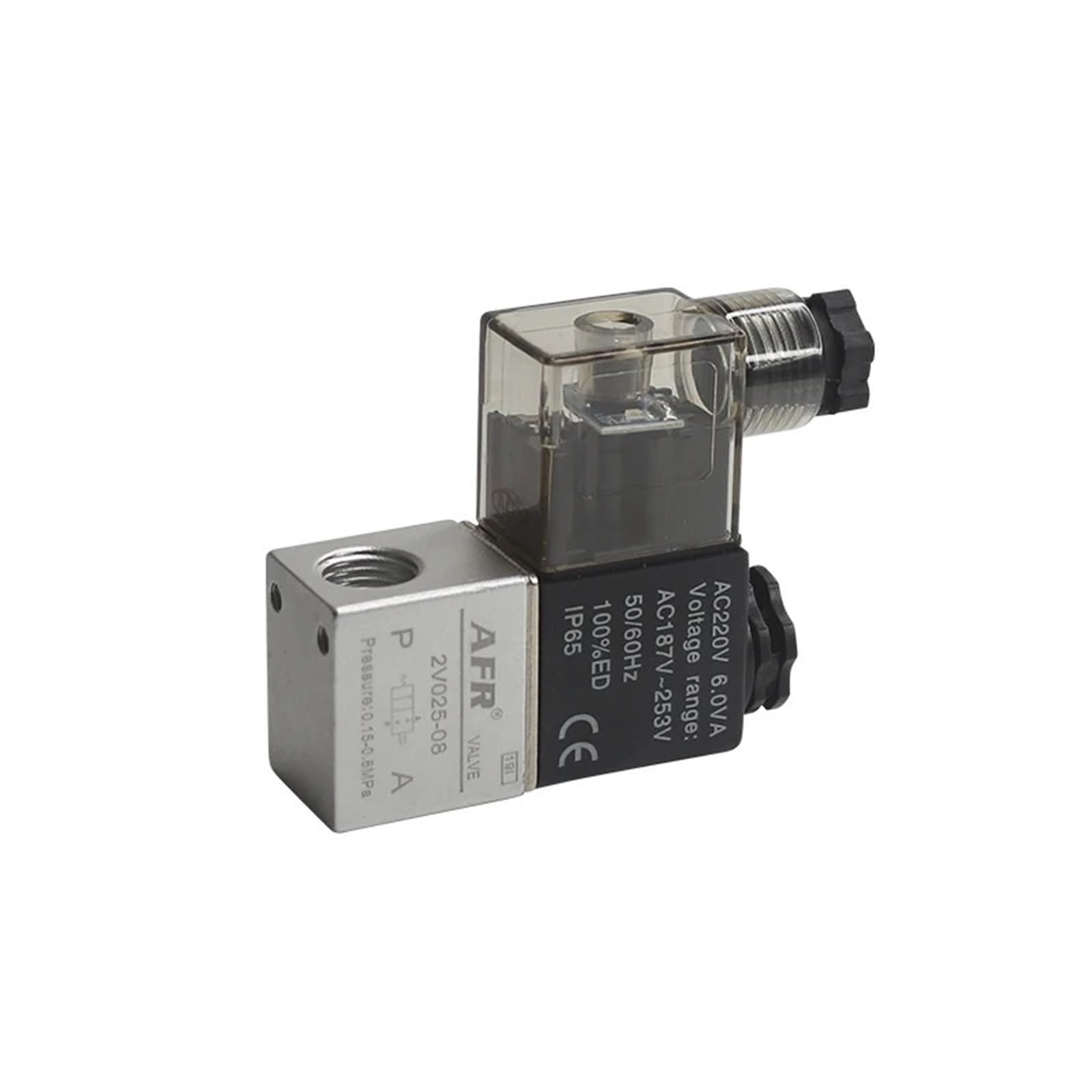2V025-08 dc12v 24v 220v 2V025-06 Válvula solenoide de Aire neumática de 2 Posiciones y 2 Puertos Normalmente Cerrada Válvula magnética de Aire neumática | 2v025-06 10mm