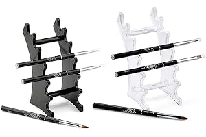 RAYNAG Brush Holder Stand: Acrylic Display Holders for Pens, Makeup, Art Brushes