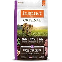Instinct Original Dry Cat Food, Raw Coated Kibble, High Protein, Grain Free Recipe - Real Rabbit, 4.5 lb. Bag