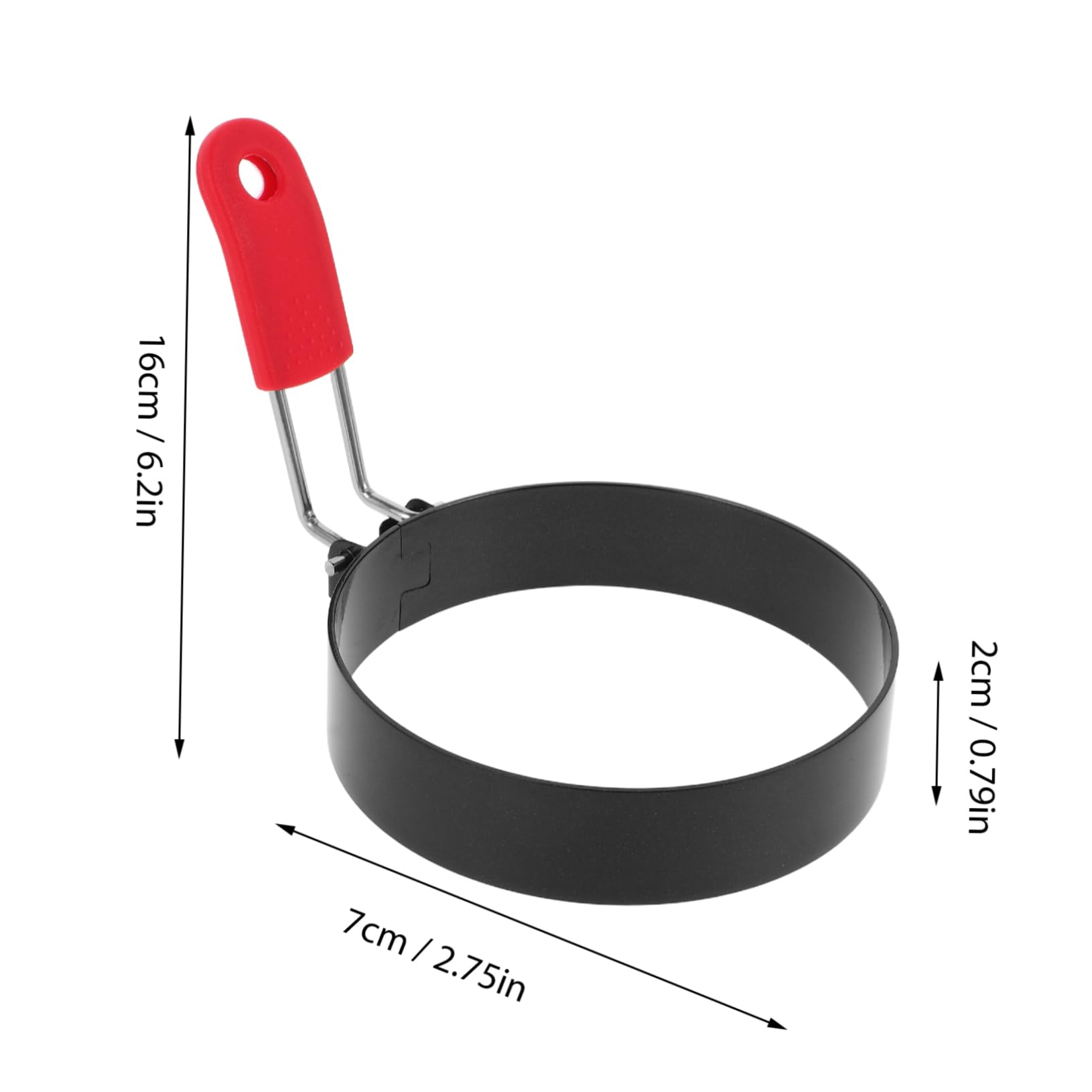 MUCKLILY 2pcs Stainless Steel Frying Non-stick Molds with Silicone Handle for Cooking Your Kitchen