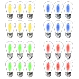 ALAMPEVER 24-Pack Colored LED String Light Bulbs - Shatterproof & Waterproof, Vintage Style - Red, G