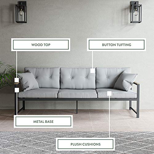 Edenbrook Cliffside Metal Patio Furniture - Mix And Match Modern Outdoor Furniture Pieces, Metal Sofa With Cushions #TOP2