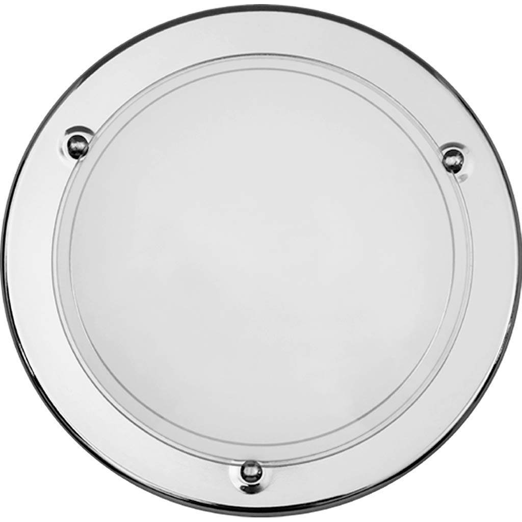Lampe de plafond UFO en métal et verre chrome/opale, Ø28,5cm, design unique pour salon ou chambre