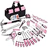 FASTORS Pink Tool Set,218-Piece Tools with Pink Tool Kit for Women Home Improvement,The Tool Set with 13-Inch Wide Mouth…