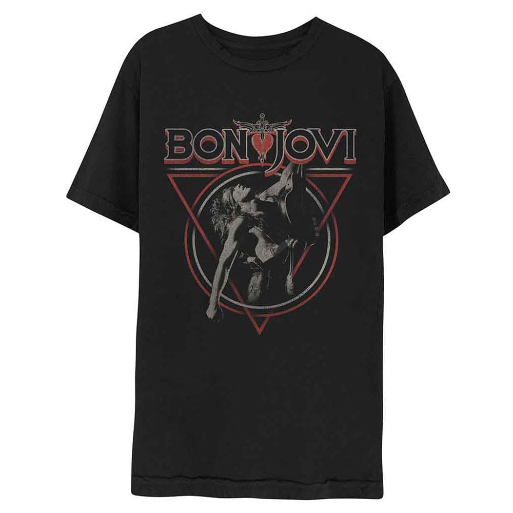 Rock Off officially licensed products Bon Jovi Triangle Overlap T Shirt XL Black