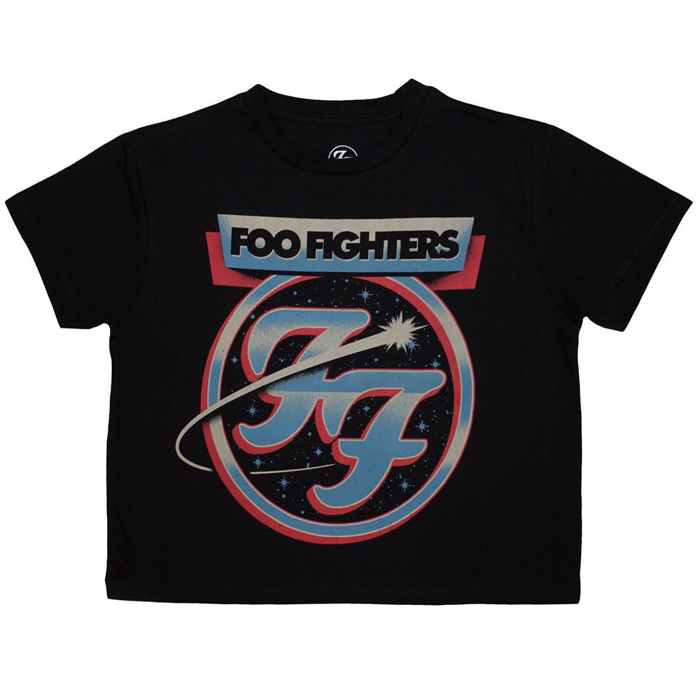 Paradiso Clothing Women's Black Foo Fighters Comet Band Logo Crop Top - Xxl