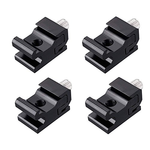 Fotosnow Adaptador para soporte de flash para zapata fría Soporte para flash Soporte de zapata con tornillo para trípode de 1/4-pulgada -20 (4 paquetes)